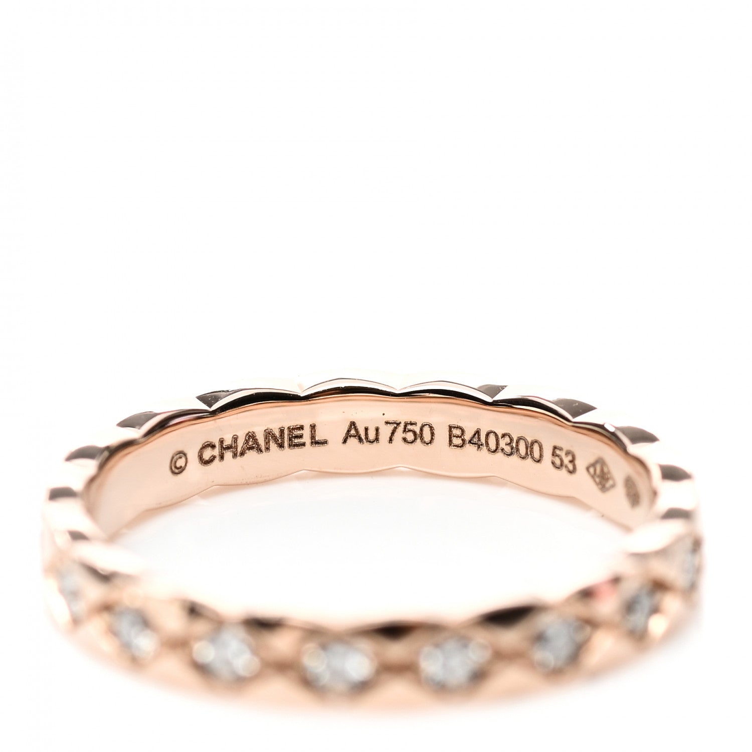 Chanel 18K Beige Gold Diamond Mini Coco Crush Ring 53 6.25 4 of 5