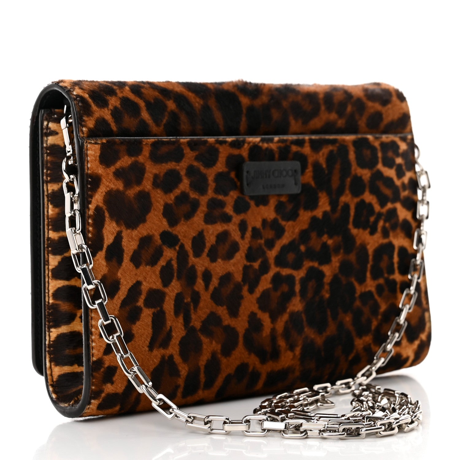 Jimmy Choo Pony Hair Leopard Varenne Chain Clutch Natural 3 of 13