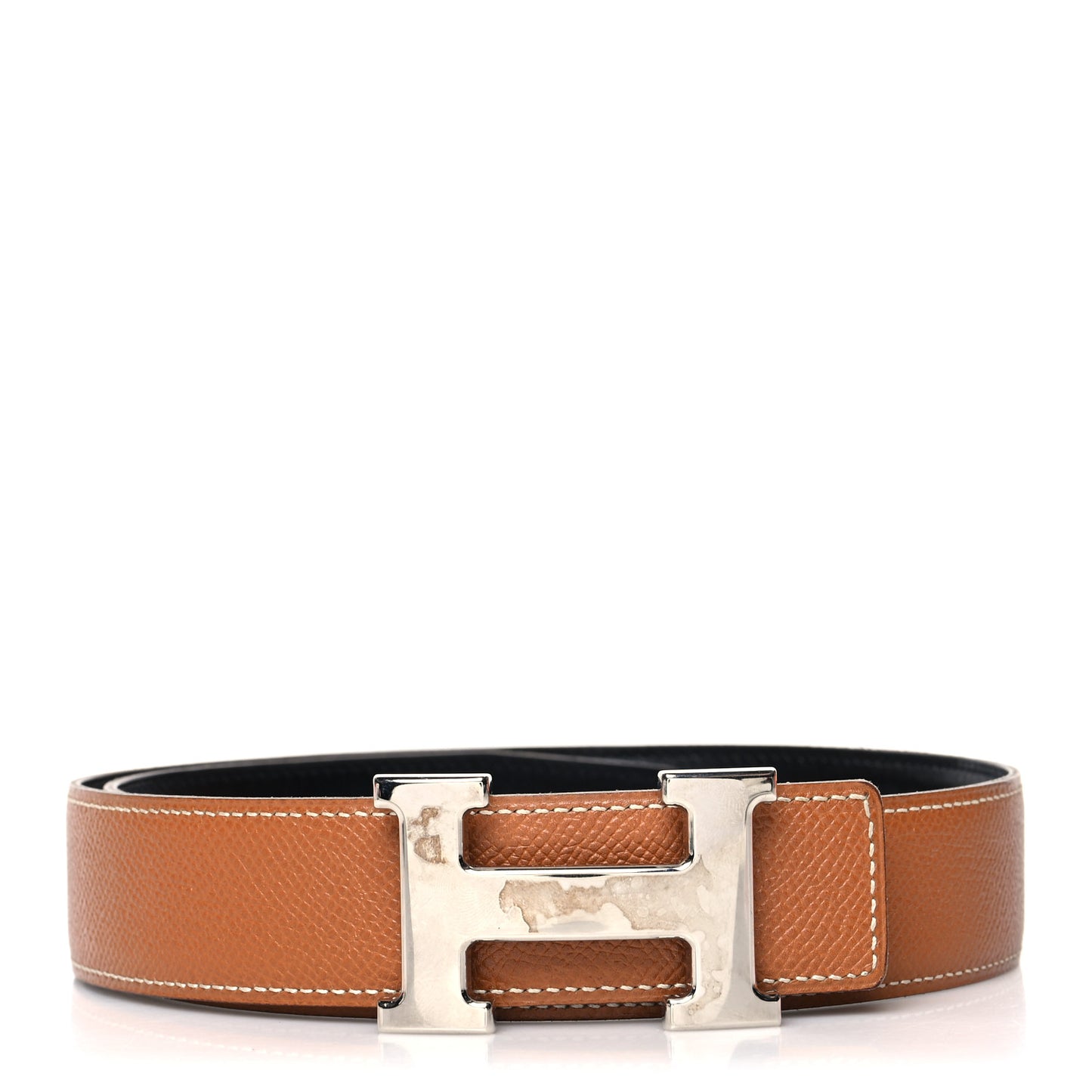 Box Courchevel 32mm H Belt 65 Black Gold