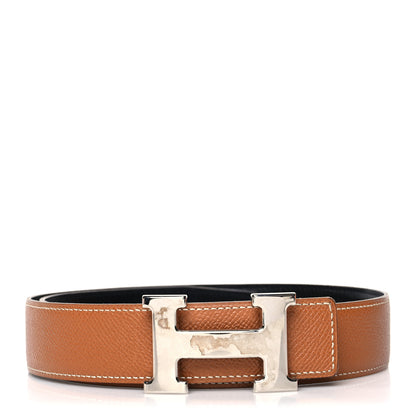 Hermes Box Courchevel 32mm H Belt 65 Black Gold 1 of 10