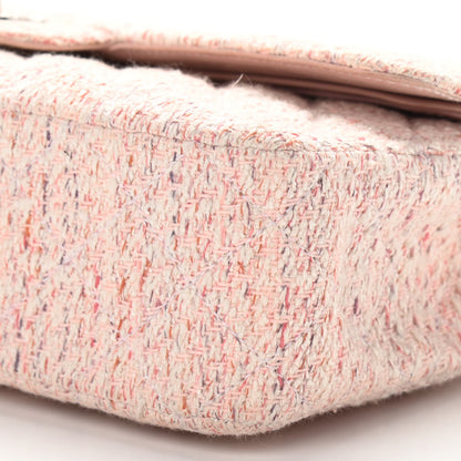 Chanel Tweed Quilted Medium Double Flap Pink Multicolor 10 of 14