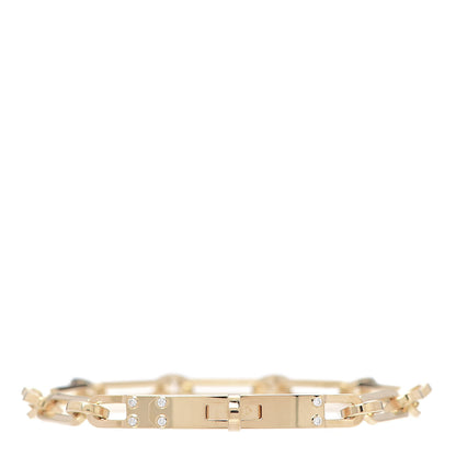 Hermes 18K Yellow Gold Diamond PM Kelly Chaine Bracelet ST 1 of 5
