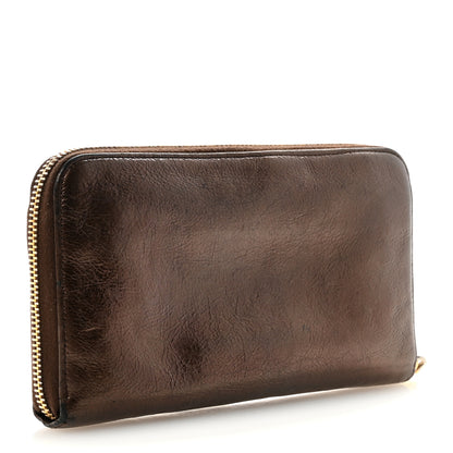 Prada Vitello Shine Zip Around Wallet Brown 3 of 8