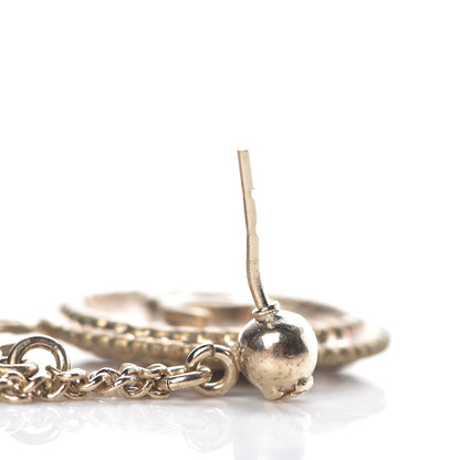 Chanel Hammered CC Dangle Earrings Gold 5 of 6