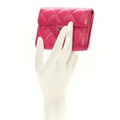 Chanel Lambskin Quilted Flap Card Holder Wallet Pink 2 of 8