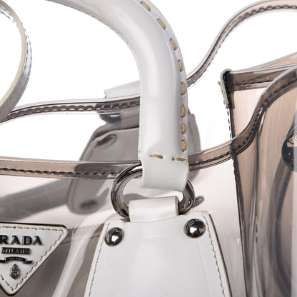 Prada Vinyl Calfskin Tote Transparent White 17 of 20