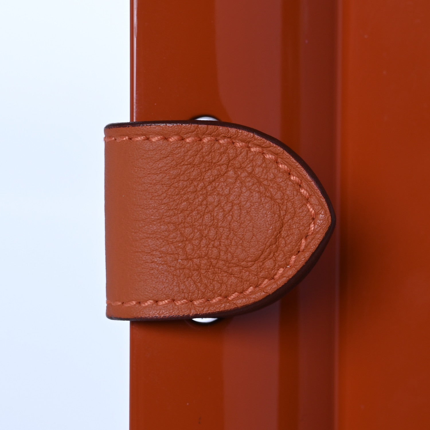 Hermes Lacquered Wood Taurillon Clemence Large Atrium Cheval Change Tray Orange Sanguine 7 of 12