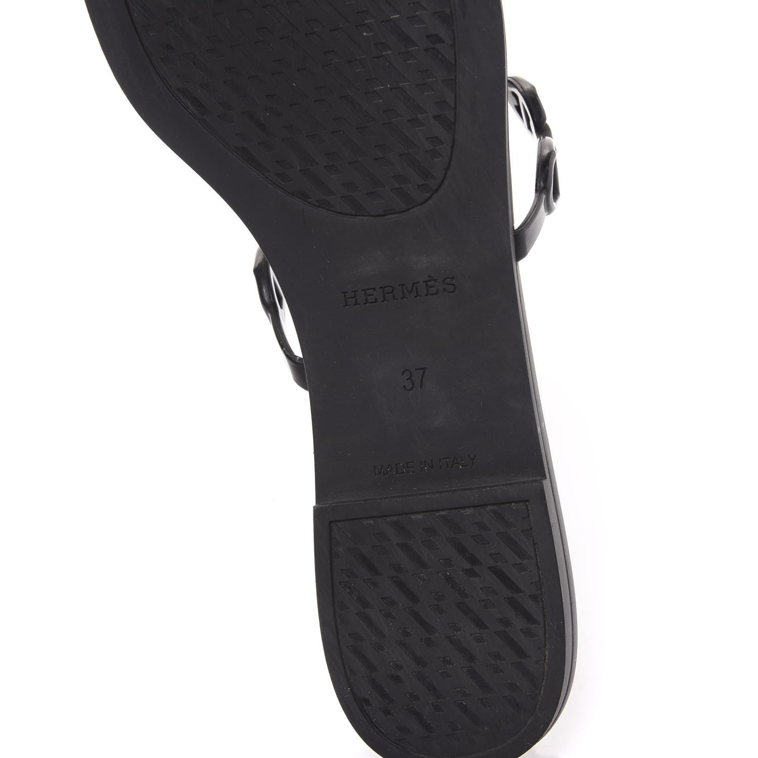 Hermes Rubber Chaine d'Ancre Rivage Sandals 37 Black 6 of 9
