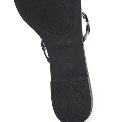 Hermes Rubber Chaine d'Ancre Rivage Sandals 37 Black 6 of 9