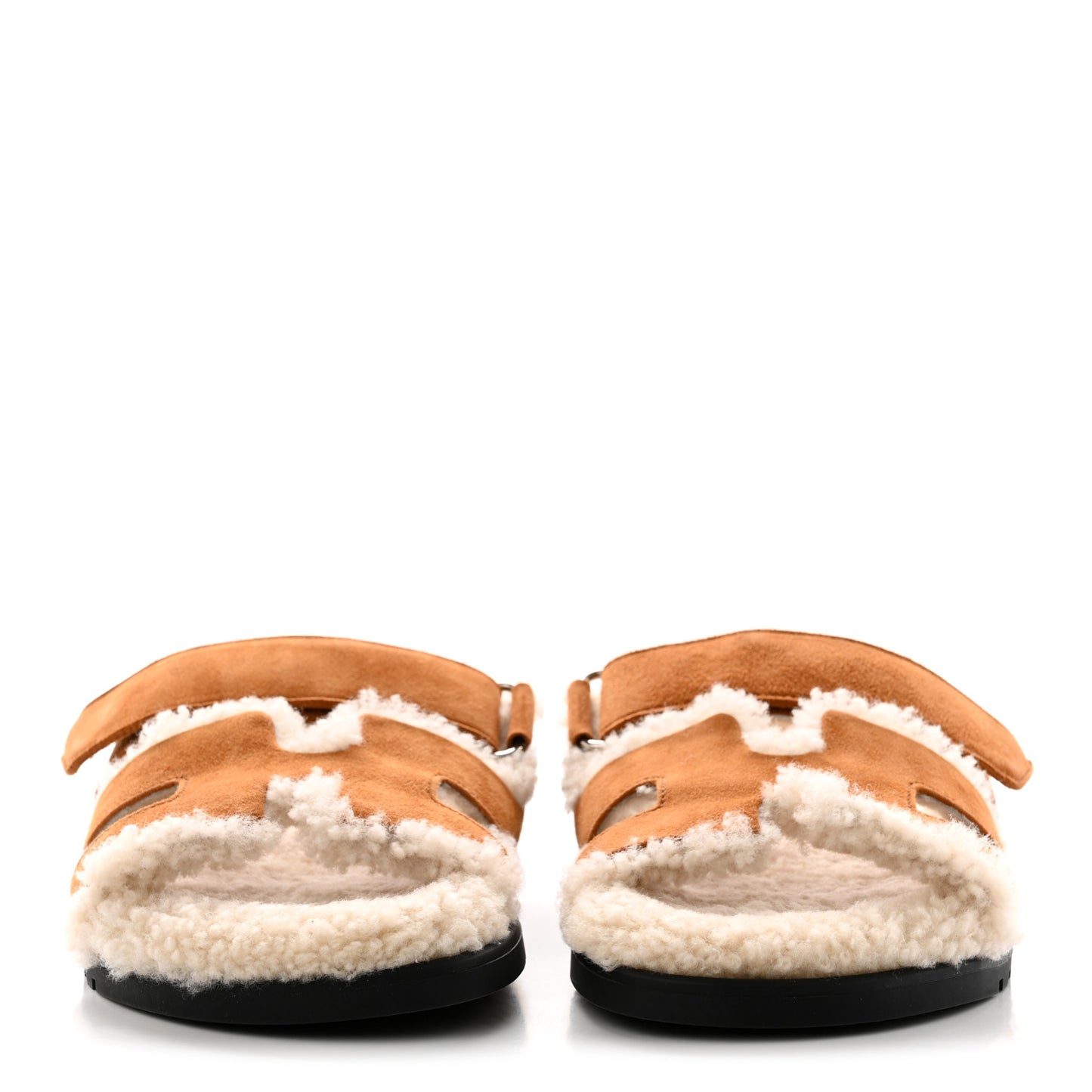 Suede Goatskin Woolskin Womens Chypre Sandals 36 Naturel Ecru