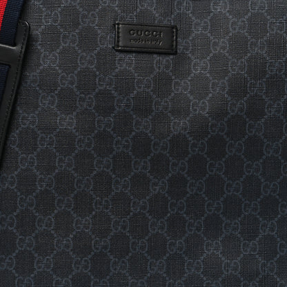 Gucci Soft GG Supreme Monogram Appia Calfskin Web Vertical Tote Black 8 of 10