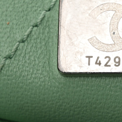 Chanel Sequin Logo Shopping Tote Green Black 8 of 11