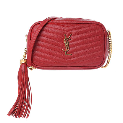 Saint Laurent Grain De Poudre Matelasse Monogram Mini Lou Camera Bag Eros Red 1 of 10