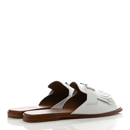 Hermes Calfskin Auteuil Sandals 38 White 4 of 11
