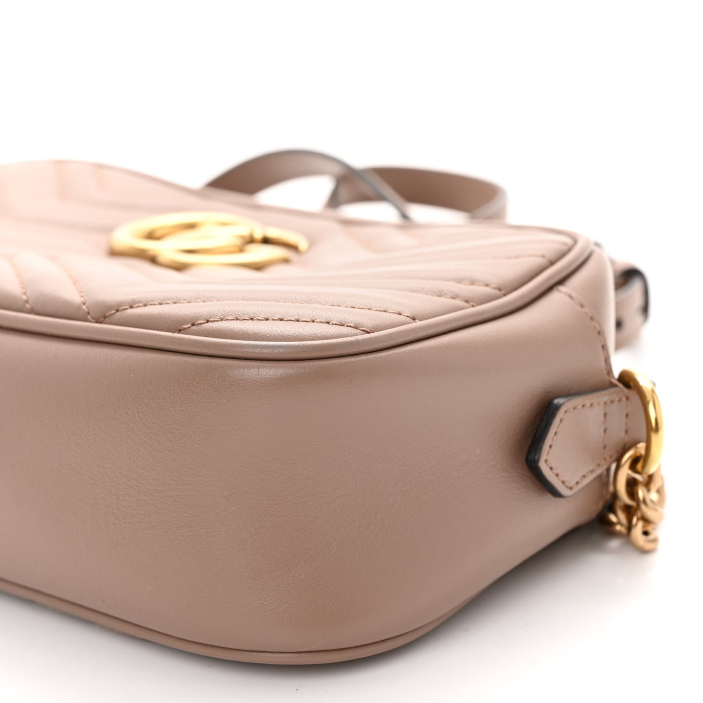 Calfskin Matelasse Small GG Marmont Chain Shoulder Bag Porcelain Rose