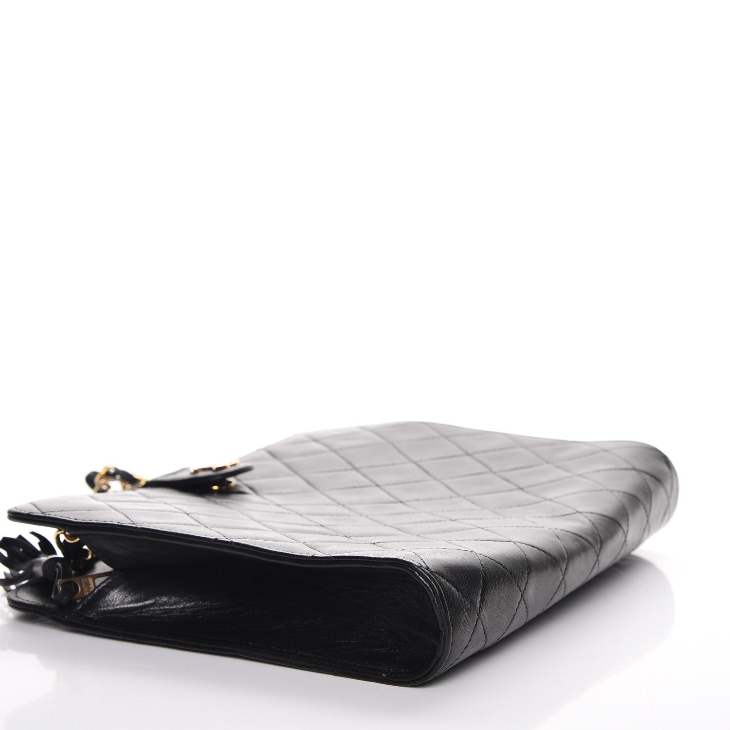 Chanel Lambskin Quilted Tassel Chain Bag Black 9 of 9