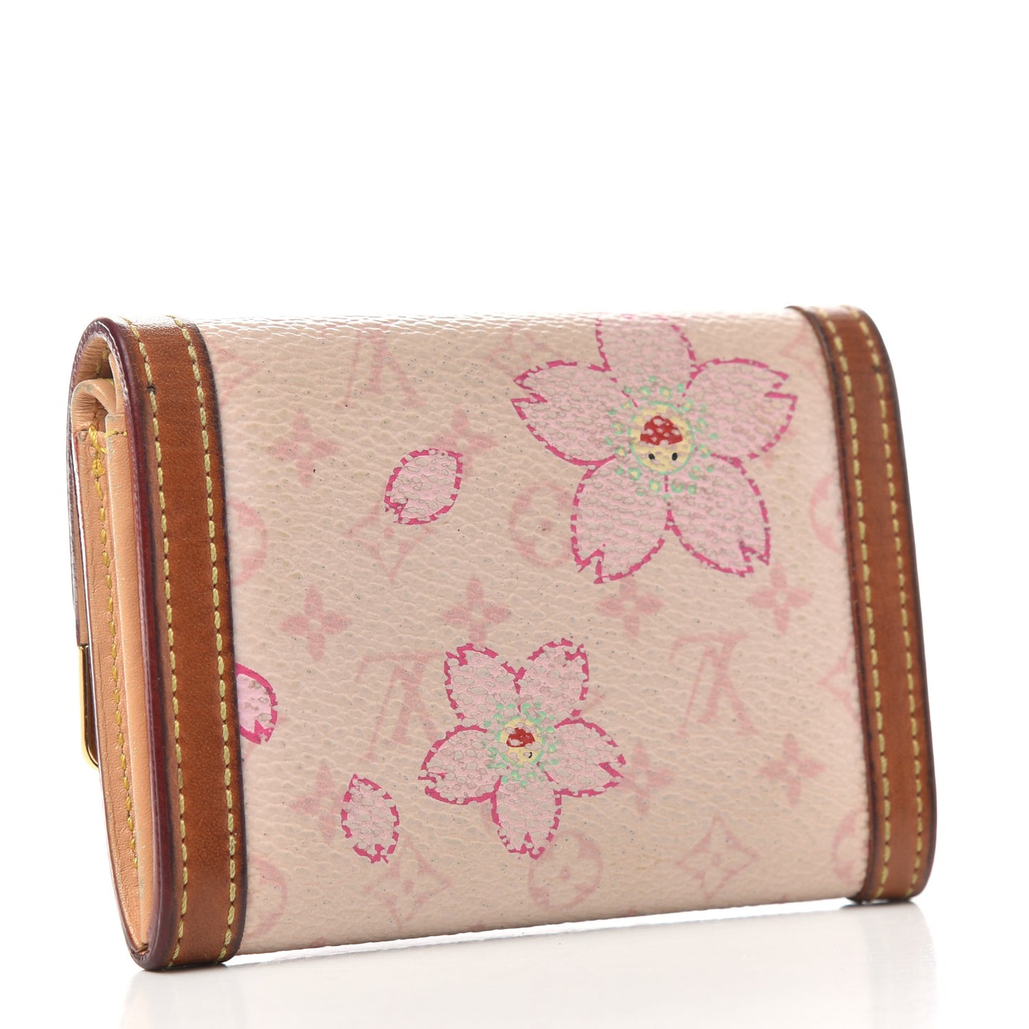Monogram Cherry Blossom Porte-Monnaie Plat Coin Purse Pink