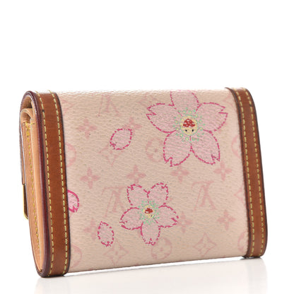 Louis Vuitton Monogram Cherry Blossom Porte-Monnaie Plat Coin Purse Pink 3 of 6