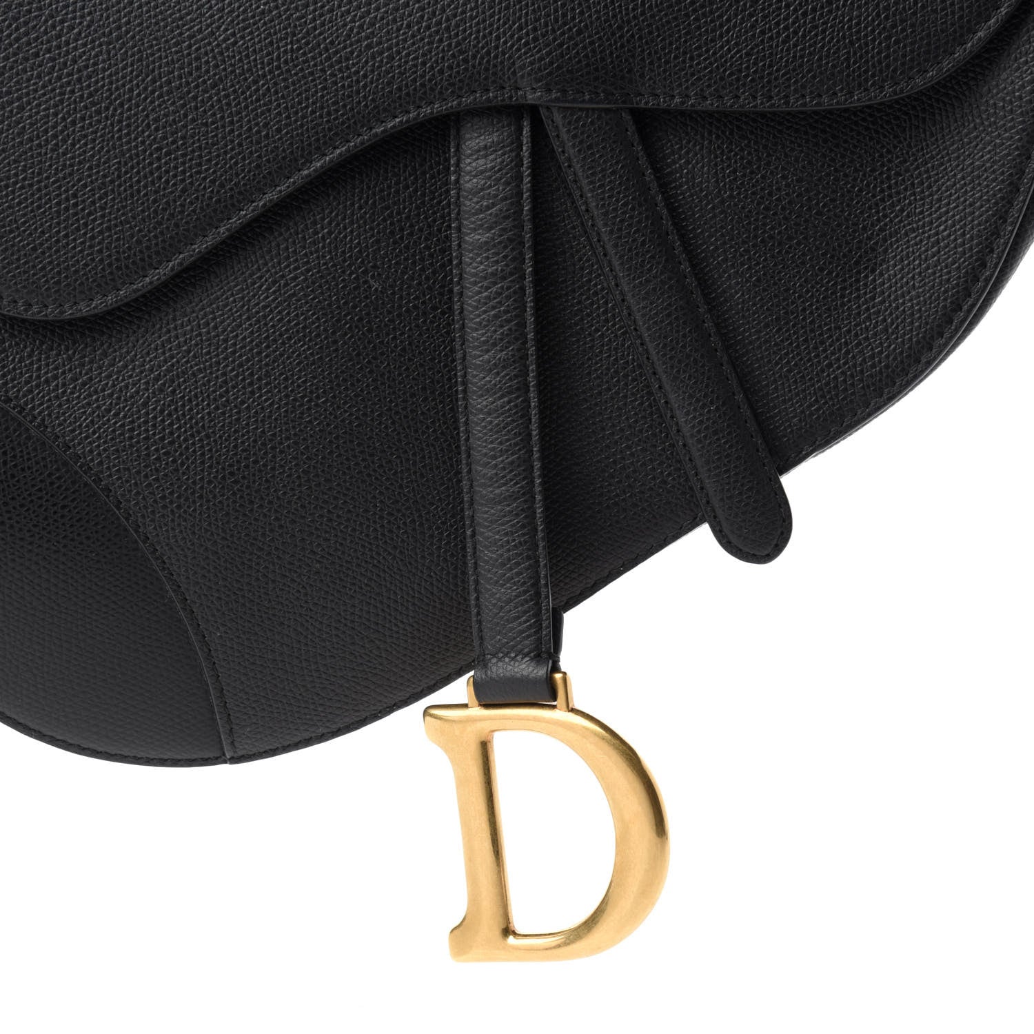 Christian Dior Grained Calfskin Saddle Bag Black 12 of 12