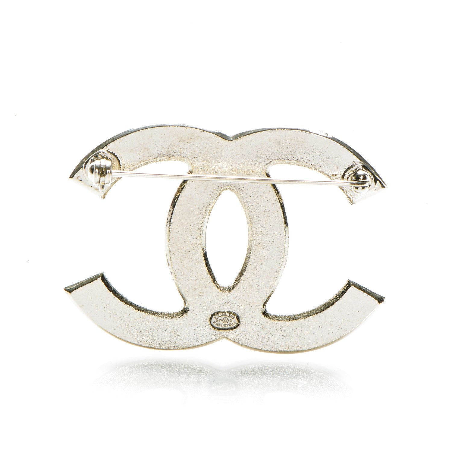 Chanel Pearl CC Brooch Silver Multicolor 3 of 4