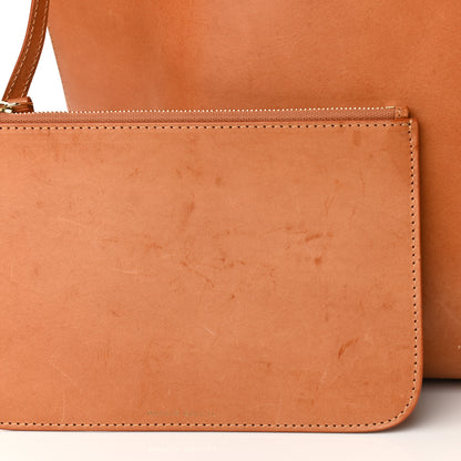 Mansur Gavriel Vegetable Tanned Calfskin Large Shopping Bag Camello Blue 12 of 16