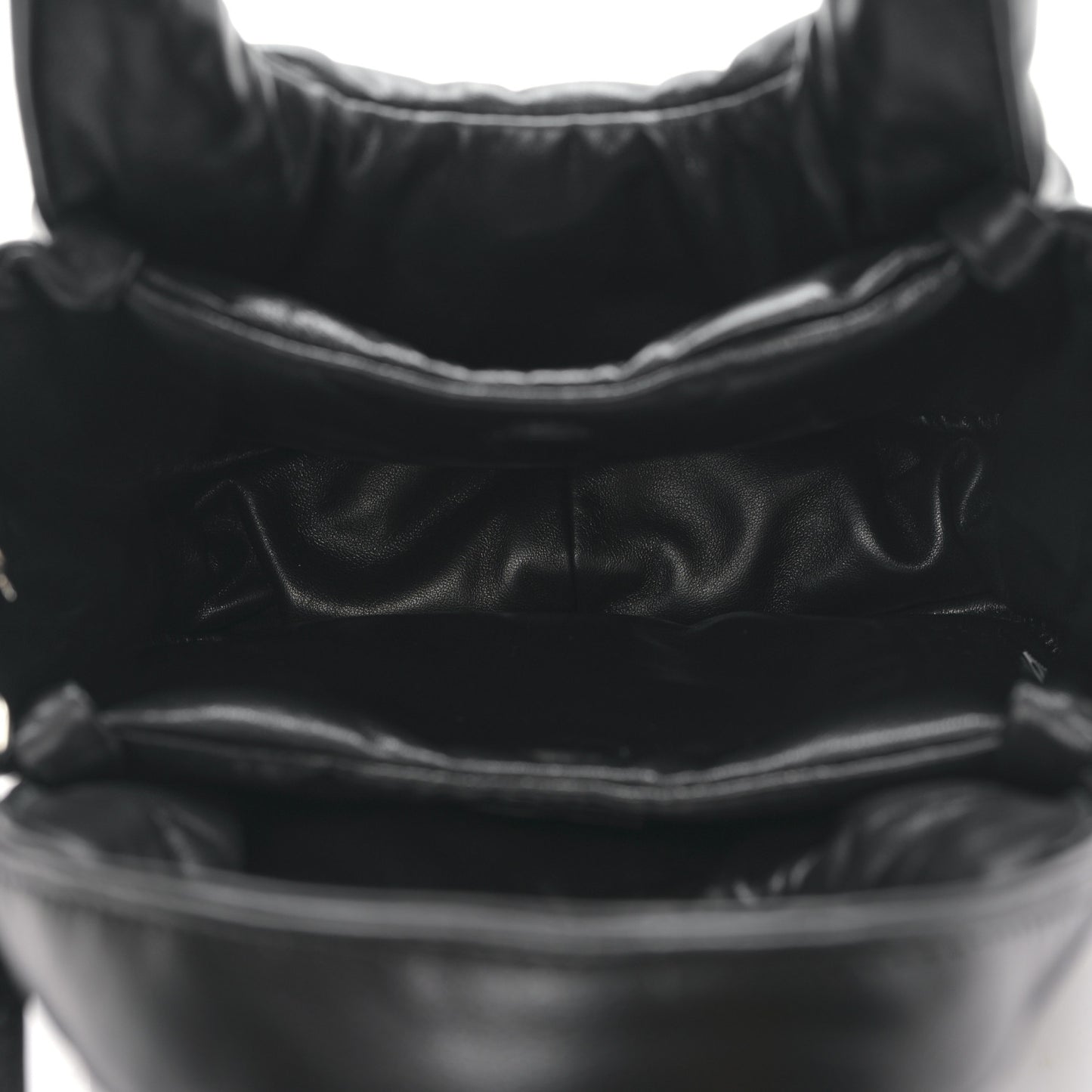Nappa Soft Padded Small Double Handled Shoulder Bag Black