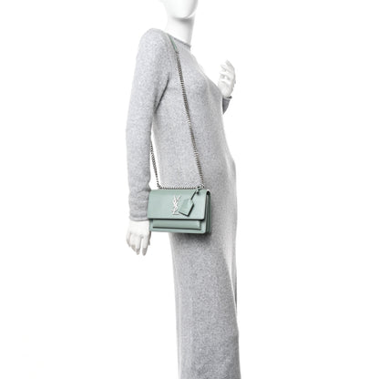 Saint Laurent Calfskin Small Monogram Sunset Vert Opaline 2 of 10