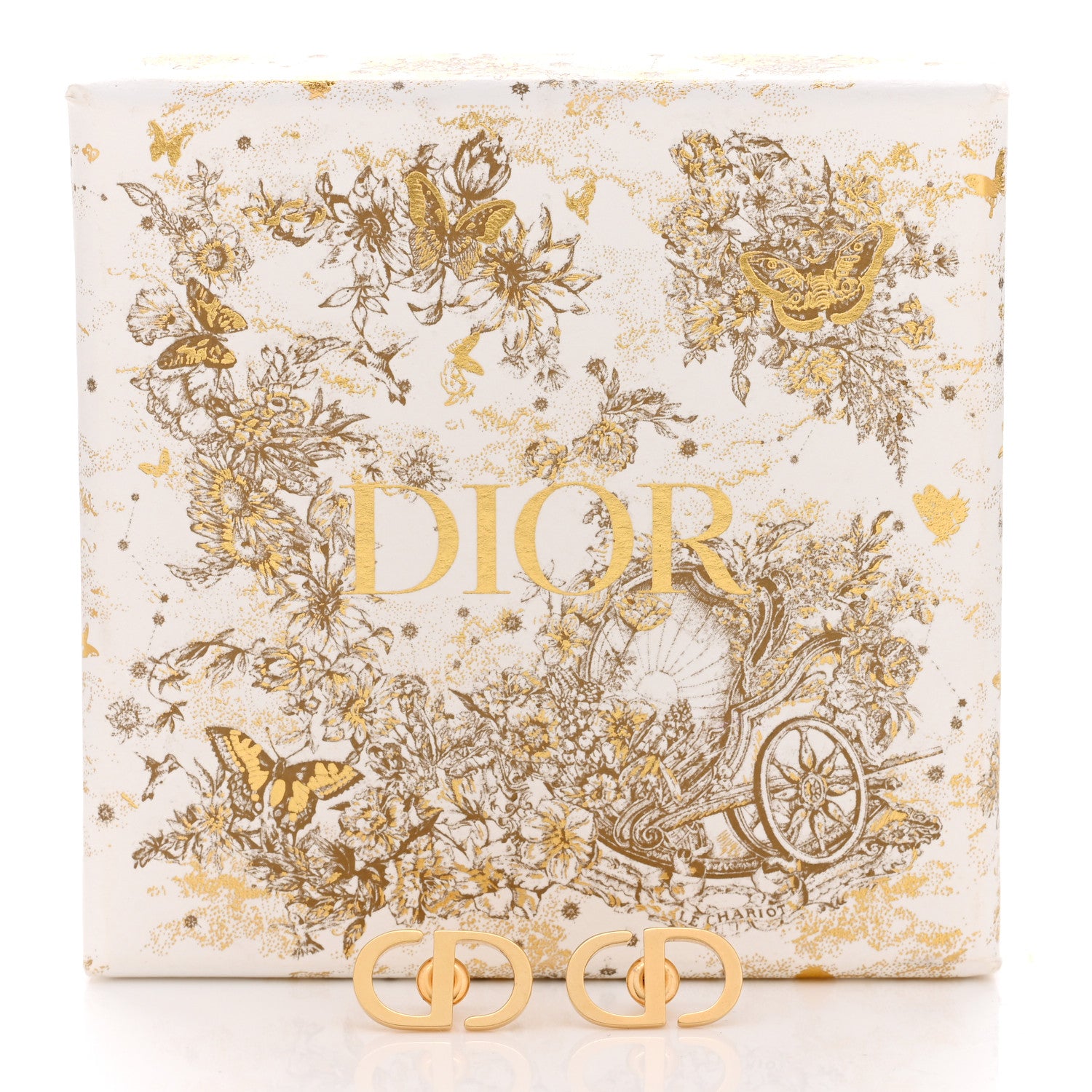 Christian Dior Metal Petit CD Stud Earrings Gold 5 of 5