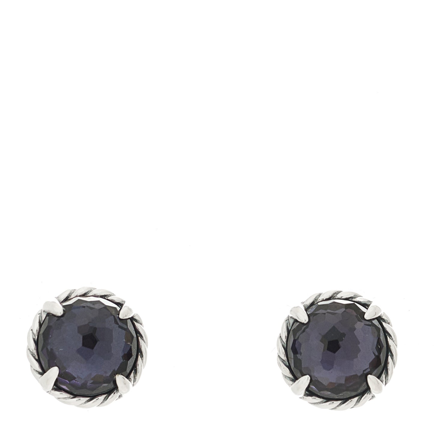 Sterling Silver Black Orchid 8mm Chatelaine Earrings