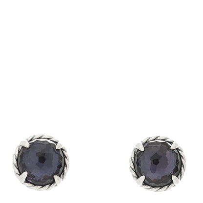 David Yurman Sterling Silver Black Orchid 8mm Chatelaine Earrings 1 of 4