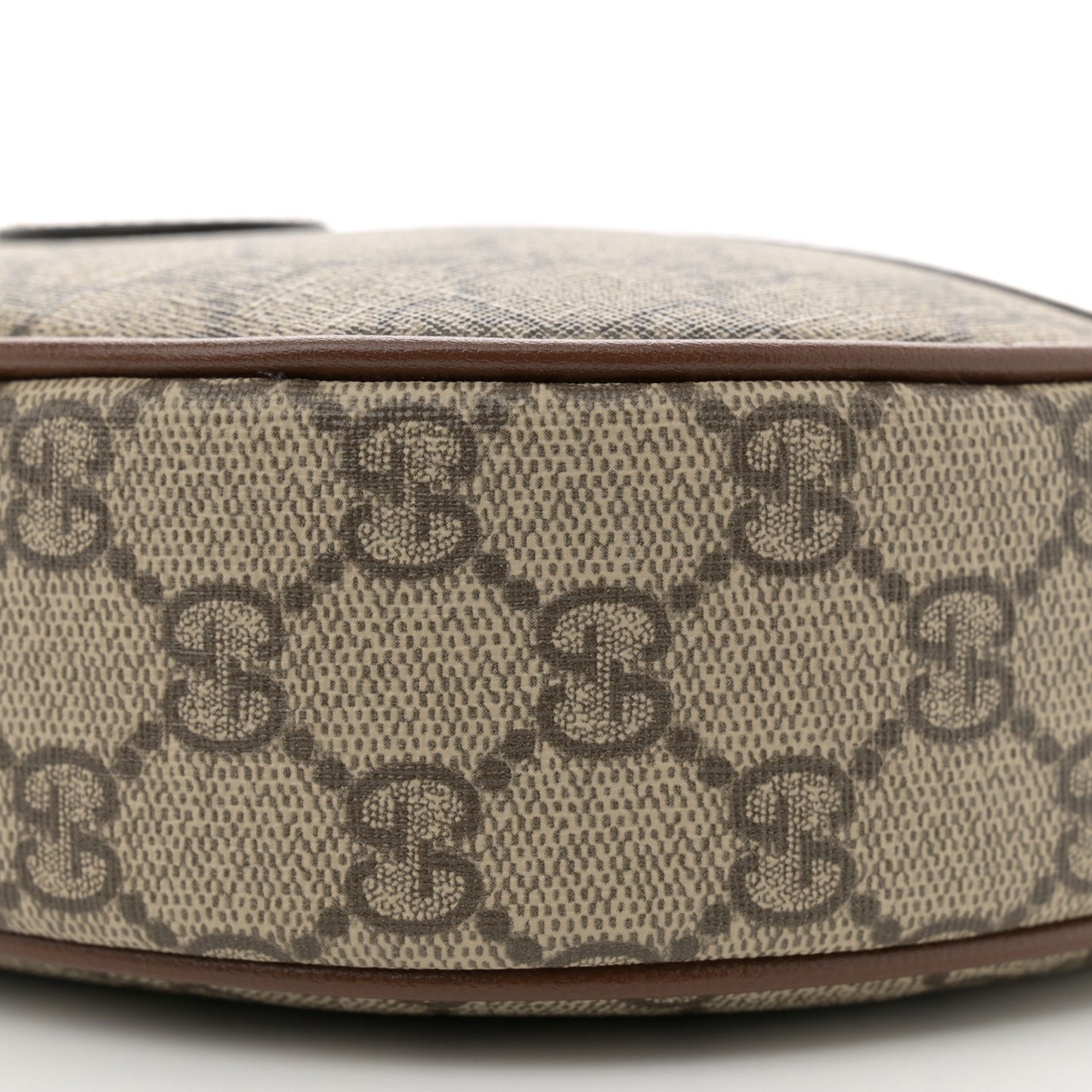 GG Supreme Monogram Azalea Calfskin Mini Retro Interlocking G Half Moon Bag Beige Ebony Brown Sugar Beige Ebony Brown Sugar