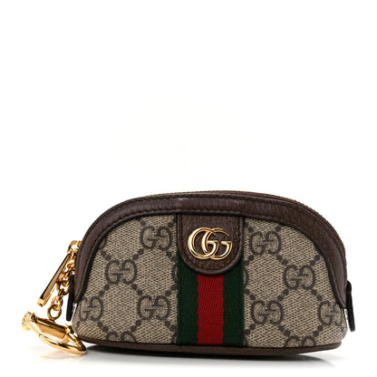Gucci GG Supreme Monogram Web Ophidia Dome Key Pouch Beige New Acero 1 of 8