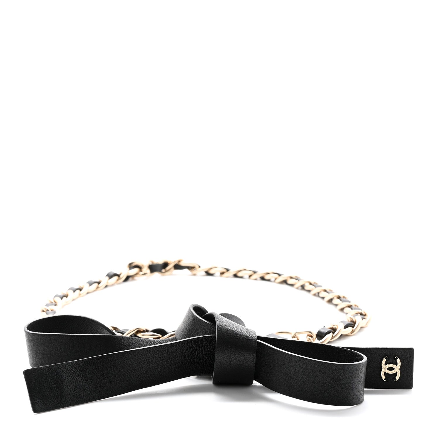 Chanel Lambskin Chain CC Bow Belt XS Black 1 of 4