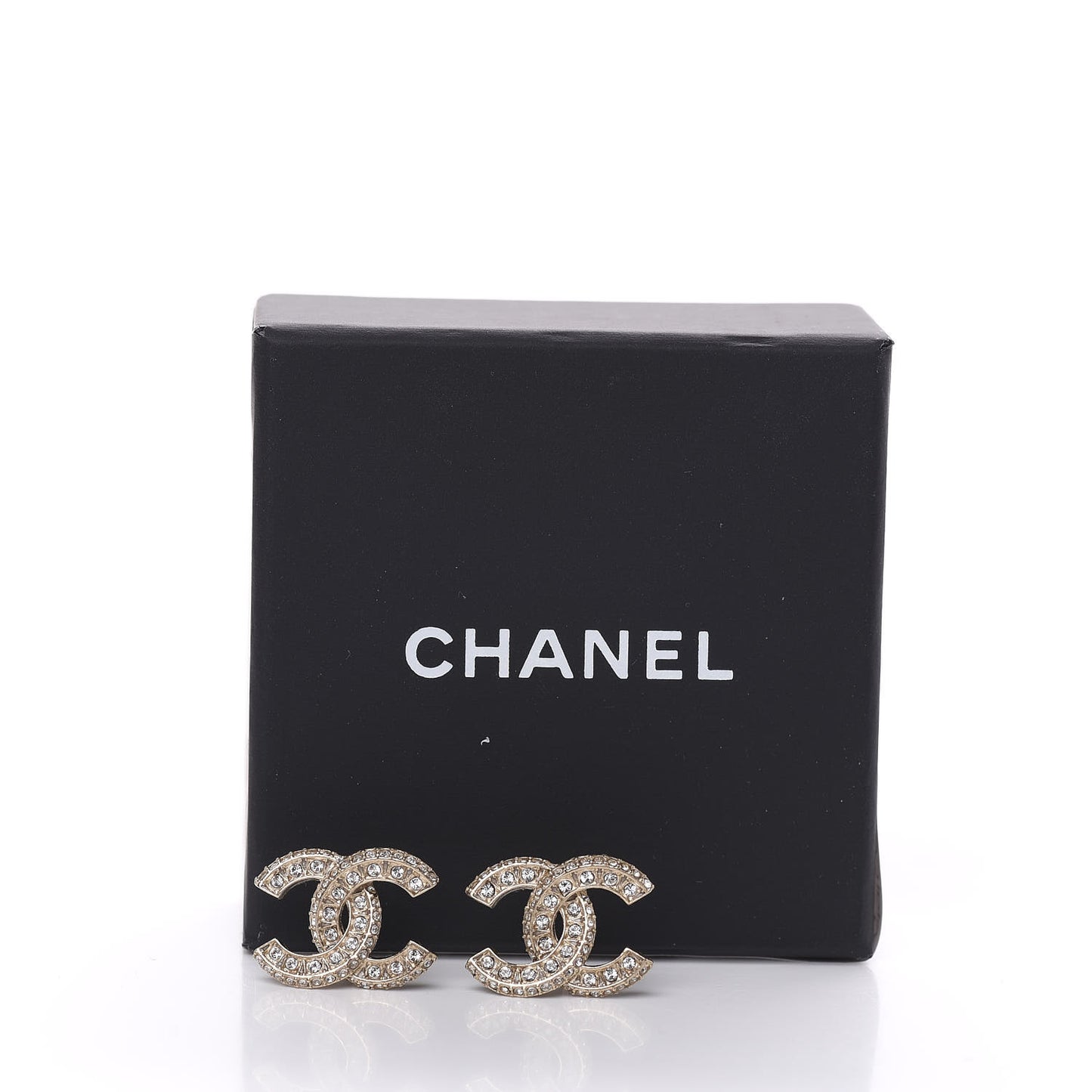 Crystal Timeless CC Earrings Light Gold