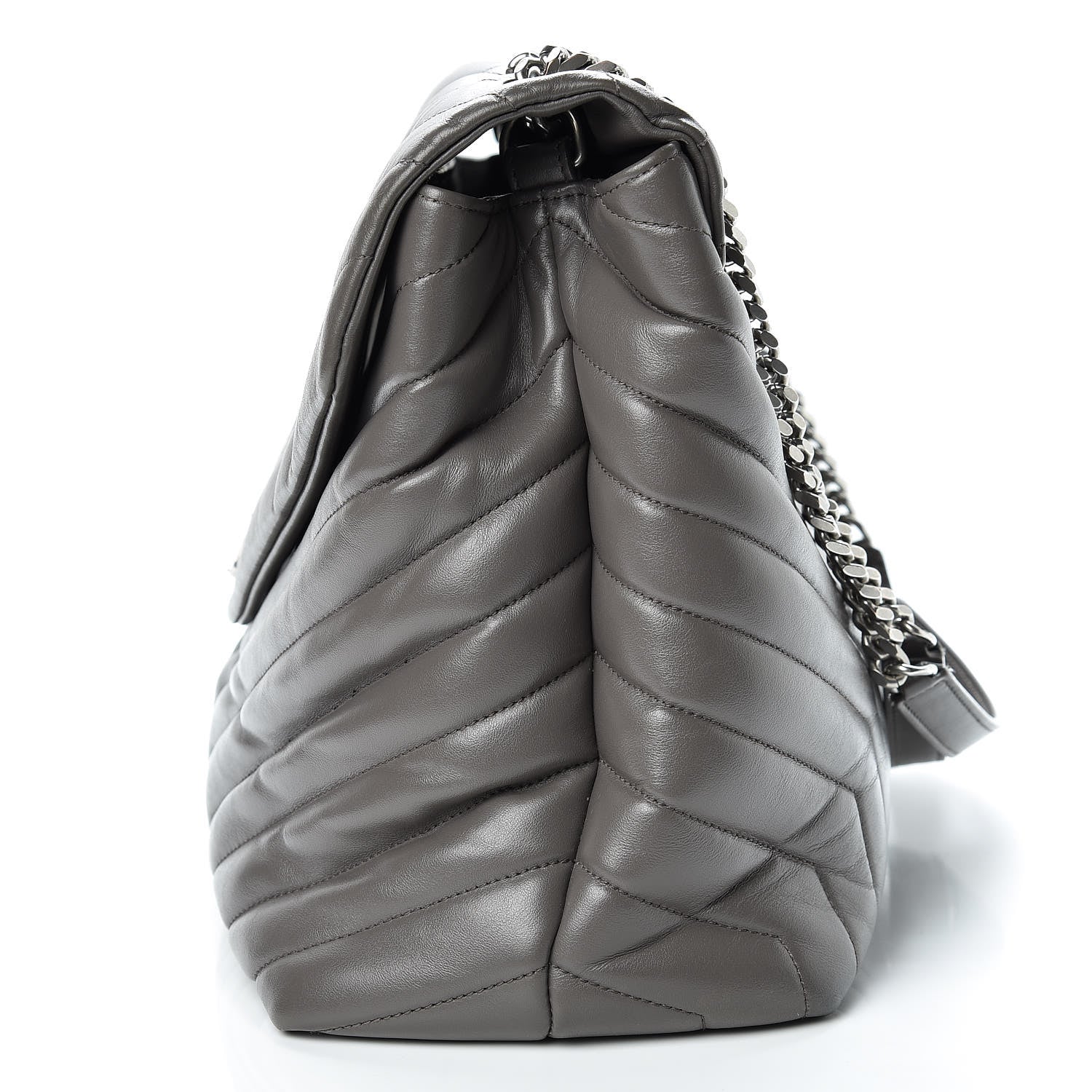 Saint Laurent Calfskin Y Quilted Monogram Large Loulou Chain Satchel Earth 15 of 15