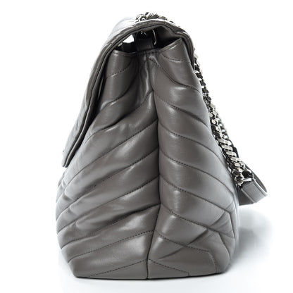 Saint Laurent Calfskin Y Quilted Monogram Large Loulou Chain Satchel Earth 15 of 15