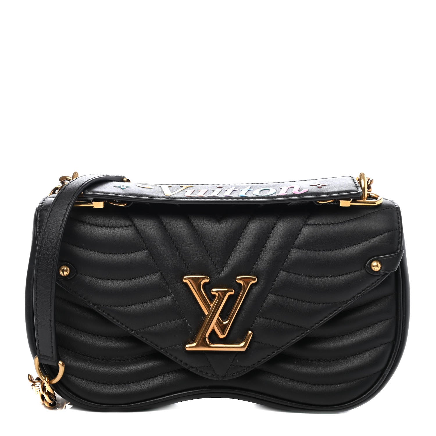 Louis Vuitton Calfskin New Wave Chain MM Black 1 of 4