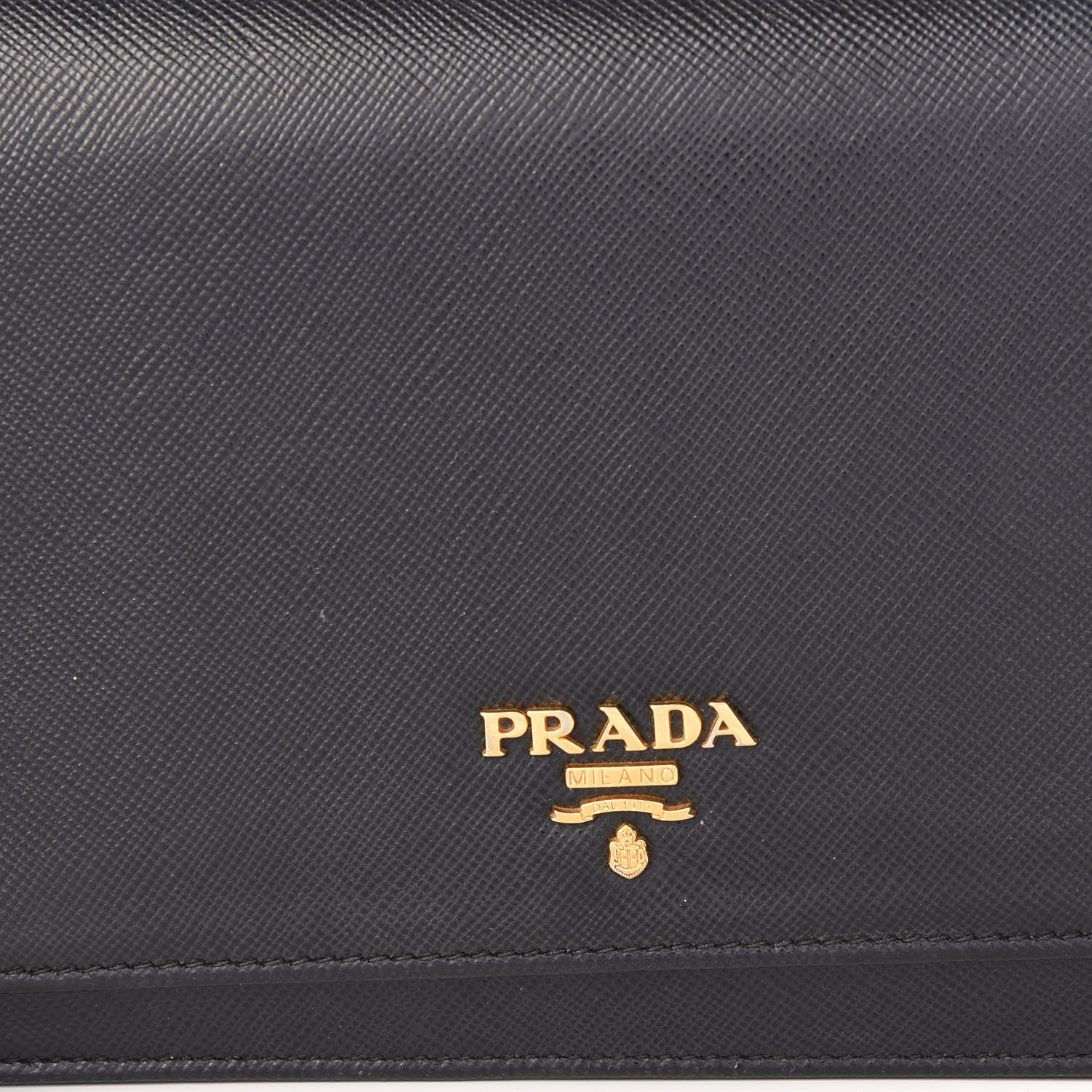 Prada Saffiano Metal Flap Wallet With Strap Black 9 of 10