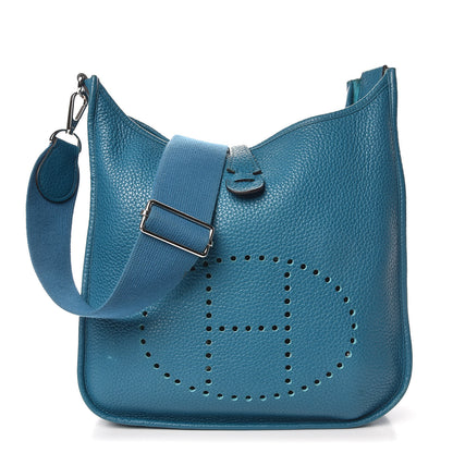 Hermes Taurillon Clemence Evelyne III PM Turquoise 1 of 10