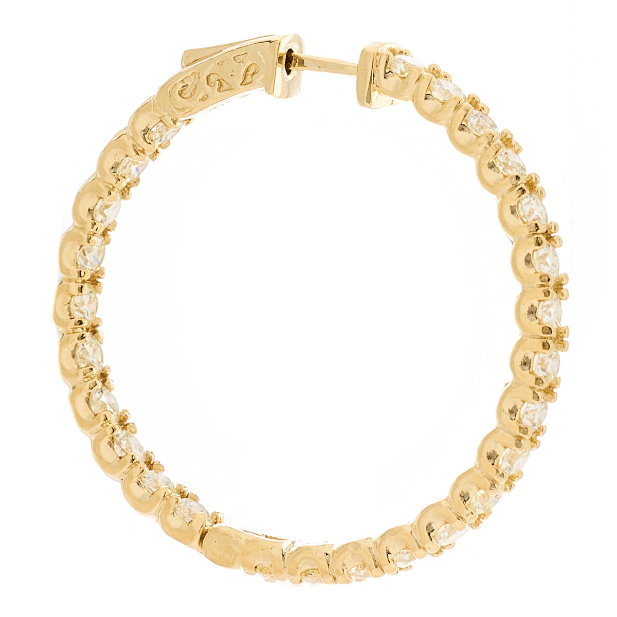 14K Yellow Gold Diamond 3.64ctw Inside Out Hoop Earrings