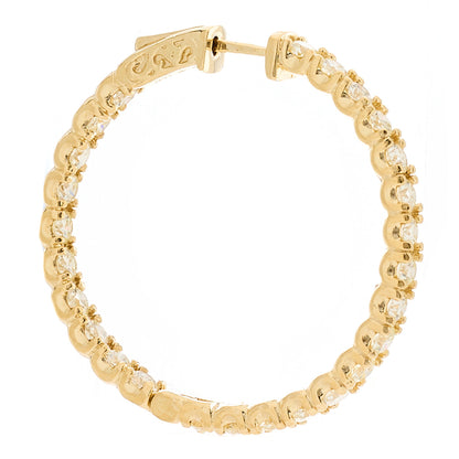 Parker & West by FASHIONPHILE 14K Yellow Gold Diamond 3.64ctw Inside Out Hoop Earrings 5 of 5
