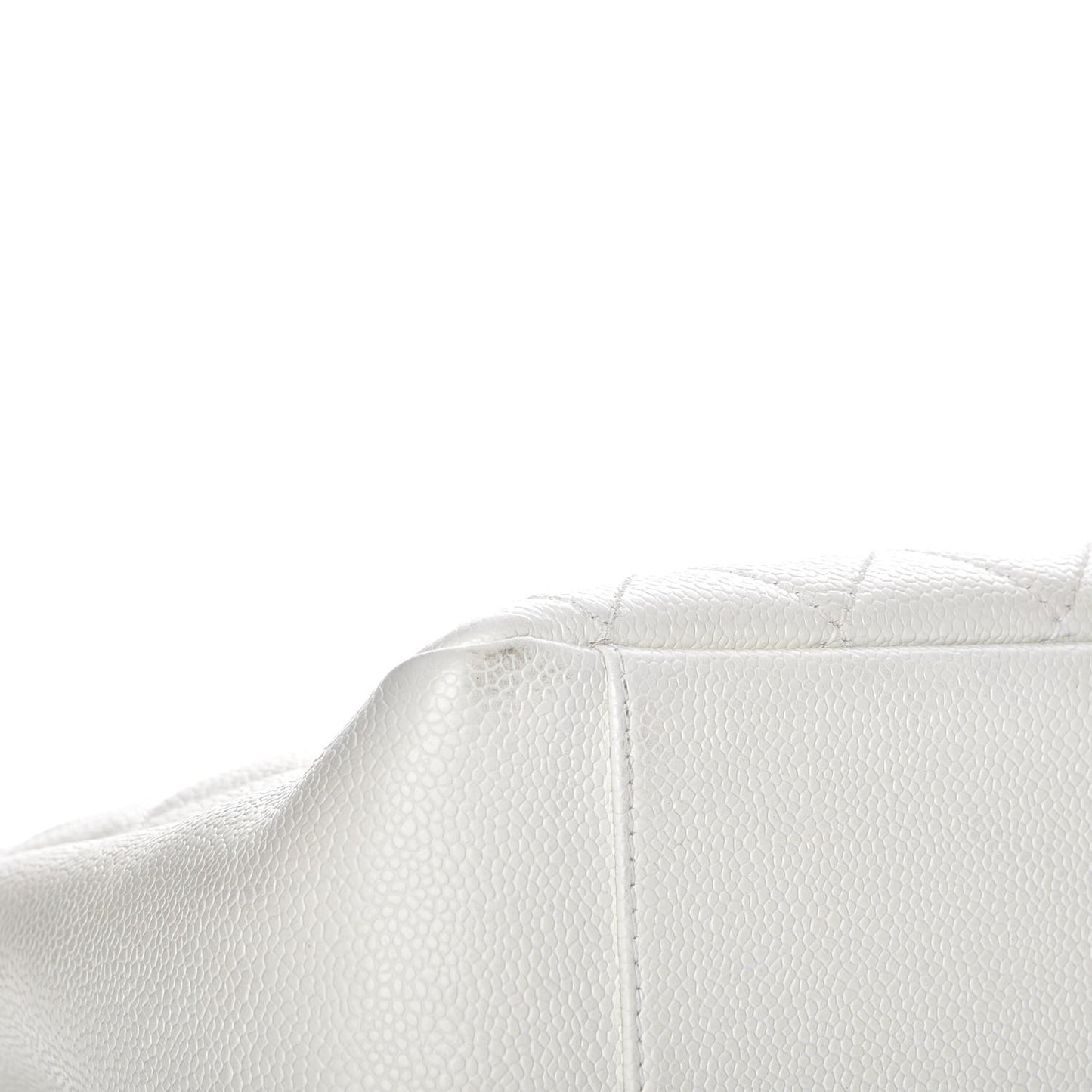 Caviar Quilted Grand Shopping Tote GST White