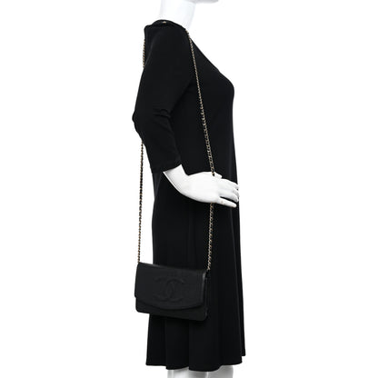 Chanel Caviar Timeless CC Wallet On Chain WOC Black 2 of 13