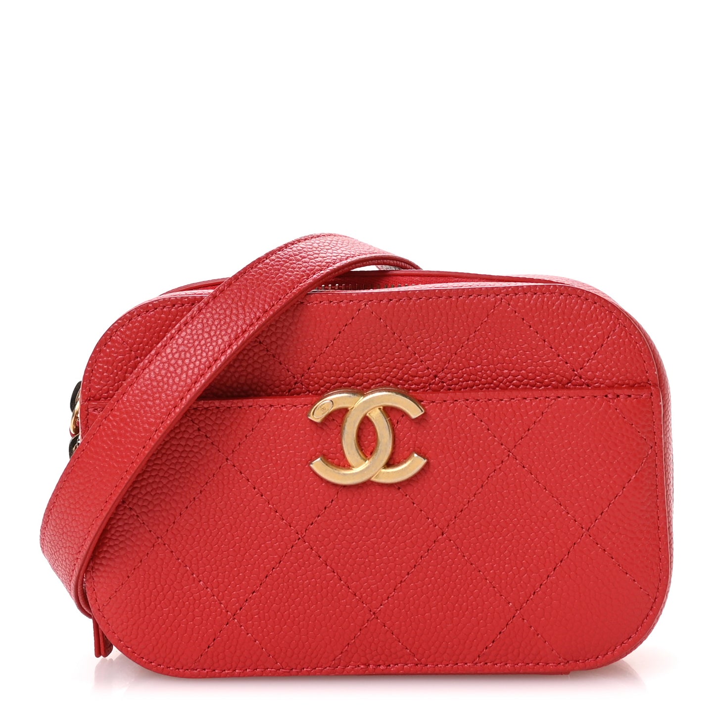 Caviar Quilted Waist Bag Red