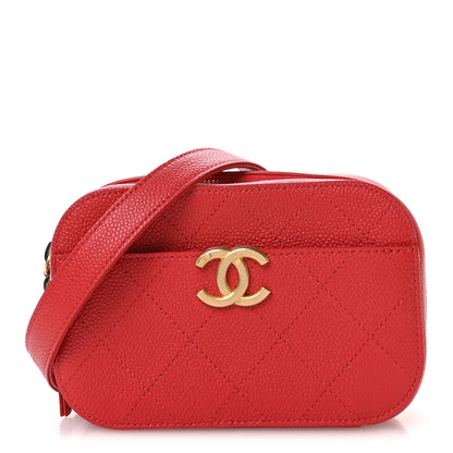 Chanel Caviar Quilted Waist Bag Red 1 of 11