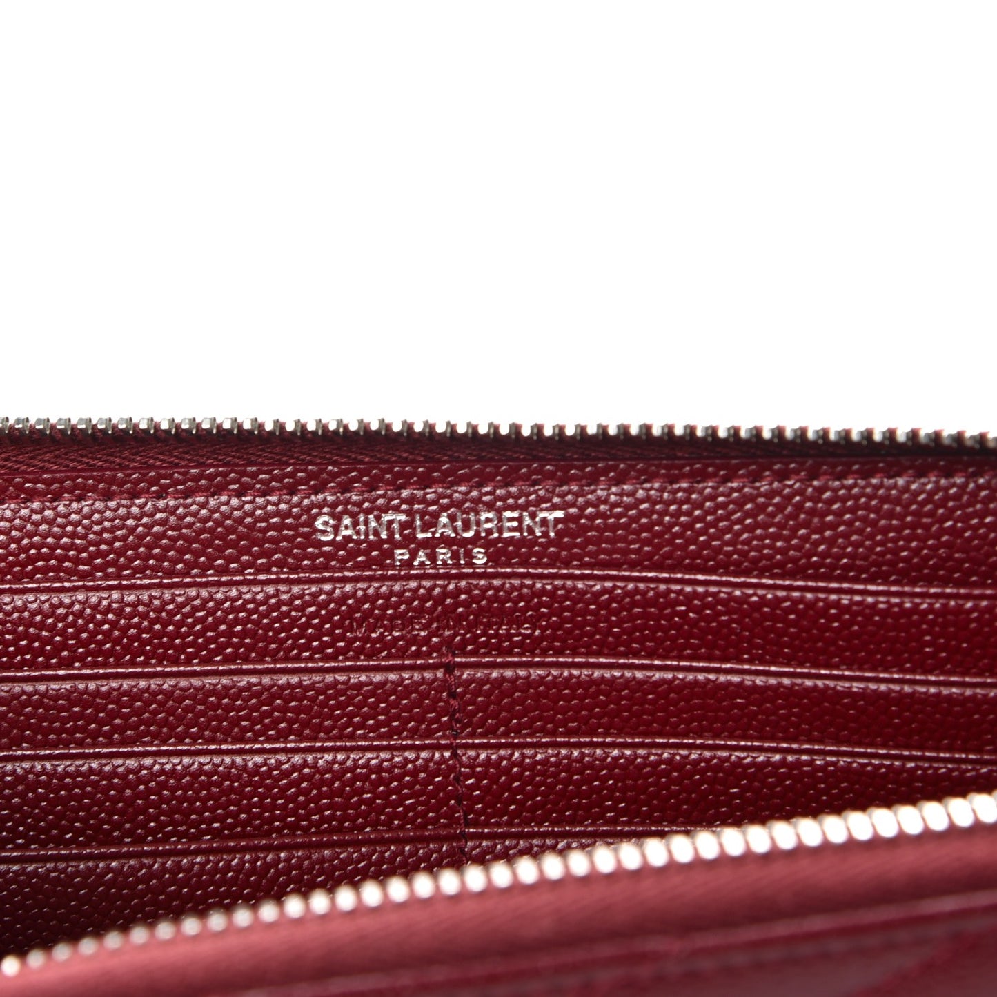 Grain De Poudre Matelasse Chevron Monogram Zip Around Wallet Dark Red