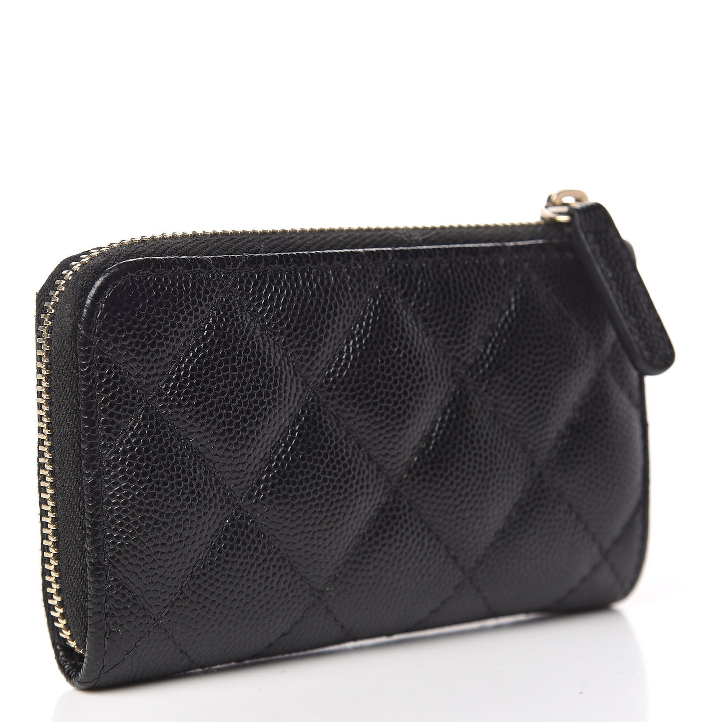 Caviar Quilted Key Holder Case Black