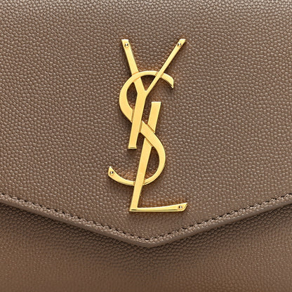Saint Laurent Grain De Poudre Monogram Uptown Chain Wallet Taupe 8 of 11