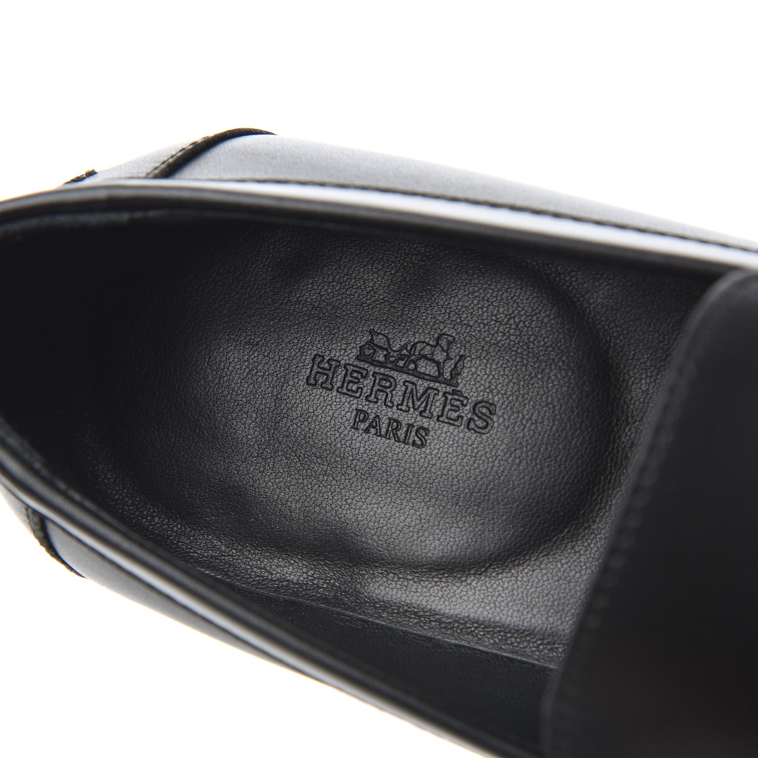 Hermes Calfskin Womens Destin Loafer 38 Black 6 of 14