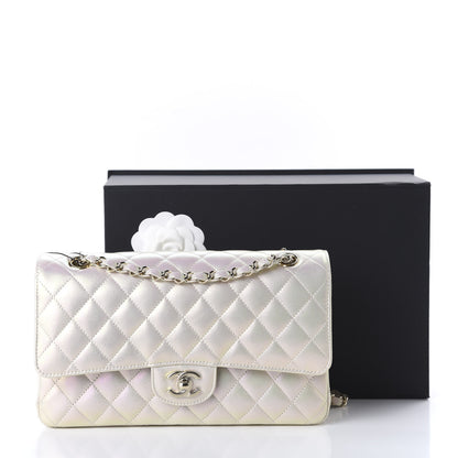 Chanel Iridescent Lambskin Quilted Medium Double Flap Ivory 11 of 11